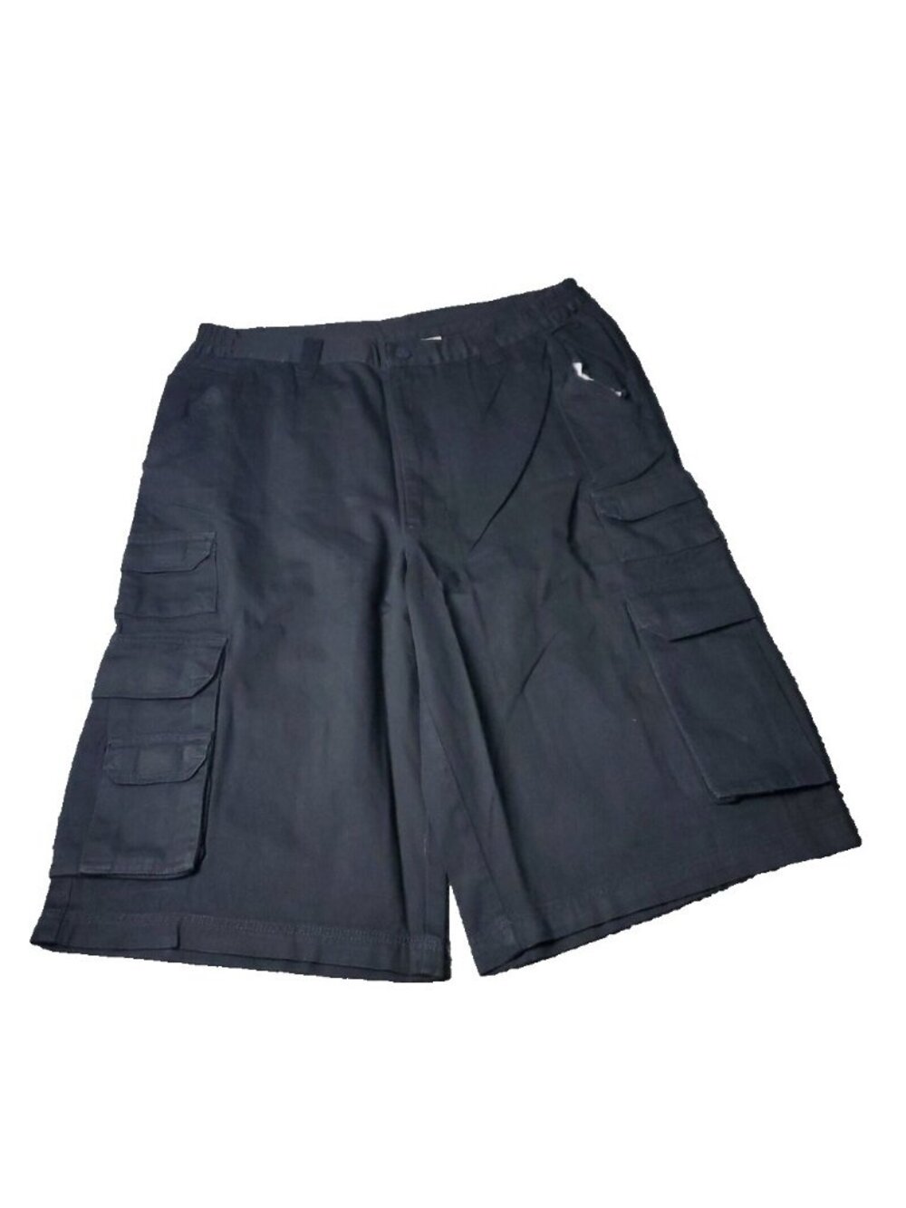 Boulder Creek Cargo Shorts Mens 36 Big Tall Black Elastic Utility Khaki LL y2K